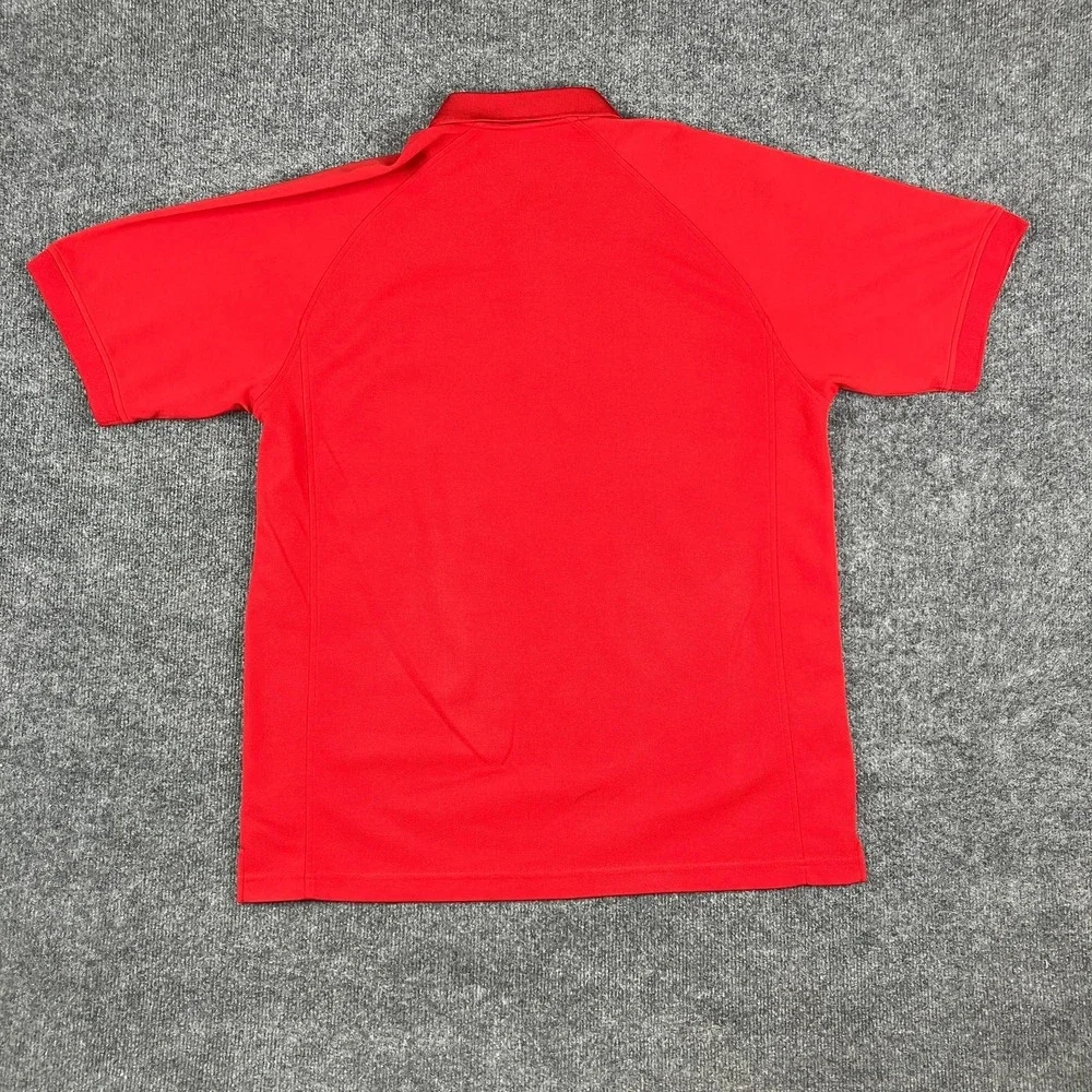 Adidas Polo Mens L Red‎ Nebraska Cornhuskers NCAA Logo Short Sleeve Athletic